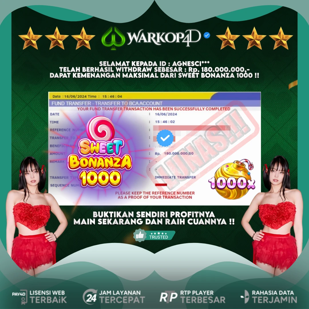 BUKTI JACKPOT DI SWEET BONANZA 1000 WARKOP4D !!